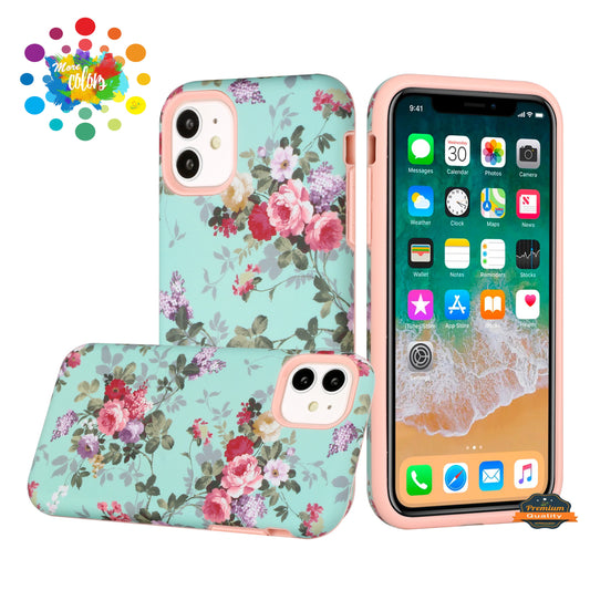 For Apple iPhone 14 Pro Max (6.7") Bliss Floral Stylish Design Hybrid Rubber TPU Hard Shockproof Armor Slim  Phone Case Cover