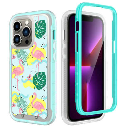 For Apple iPhone 14 Plus (6.7") Stylish Design 2in1 Hybrid Armor Hard Rubber Shockproof Front Frame Bumper  Phone Case Cover