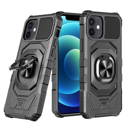 For Samsung Galaxy A12 5G Hybrid Dual Layer with Rotate Magnetic Ring Stand Holder Kickstand, Rugged Shockproof Anti-Scratch Protective  Phone Case Cover