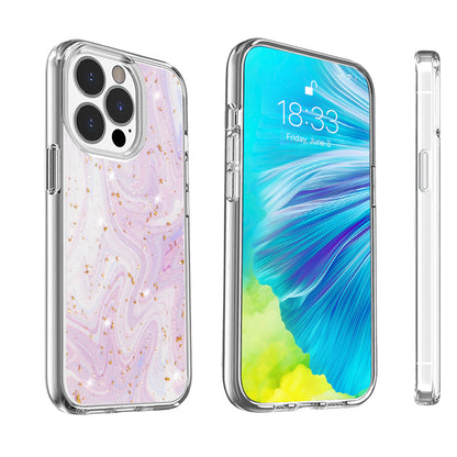 For Apple iPhone 14 /Plus Pro Max Fashion Marble Galaxy Design Pattern Bling Sparkle Hybrid Shockproof Rubber  Phone Case Cover