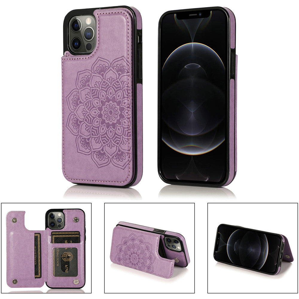For Apple iPhone 11 Pro Max Wallet PU Leather [Two Magnetic Clasp] [Card Slots] Stand Durable Back Storage Flip  Phone Case Cover