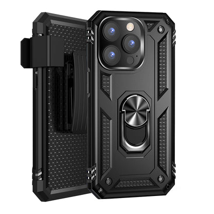 For Apple iPhone 14 /Plus Pro Max Hybrid Holster Combo Belt Clip Armor Rugged with Rotatable Ring Stand  Phone Case Cover