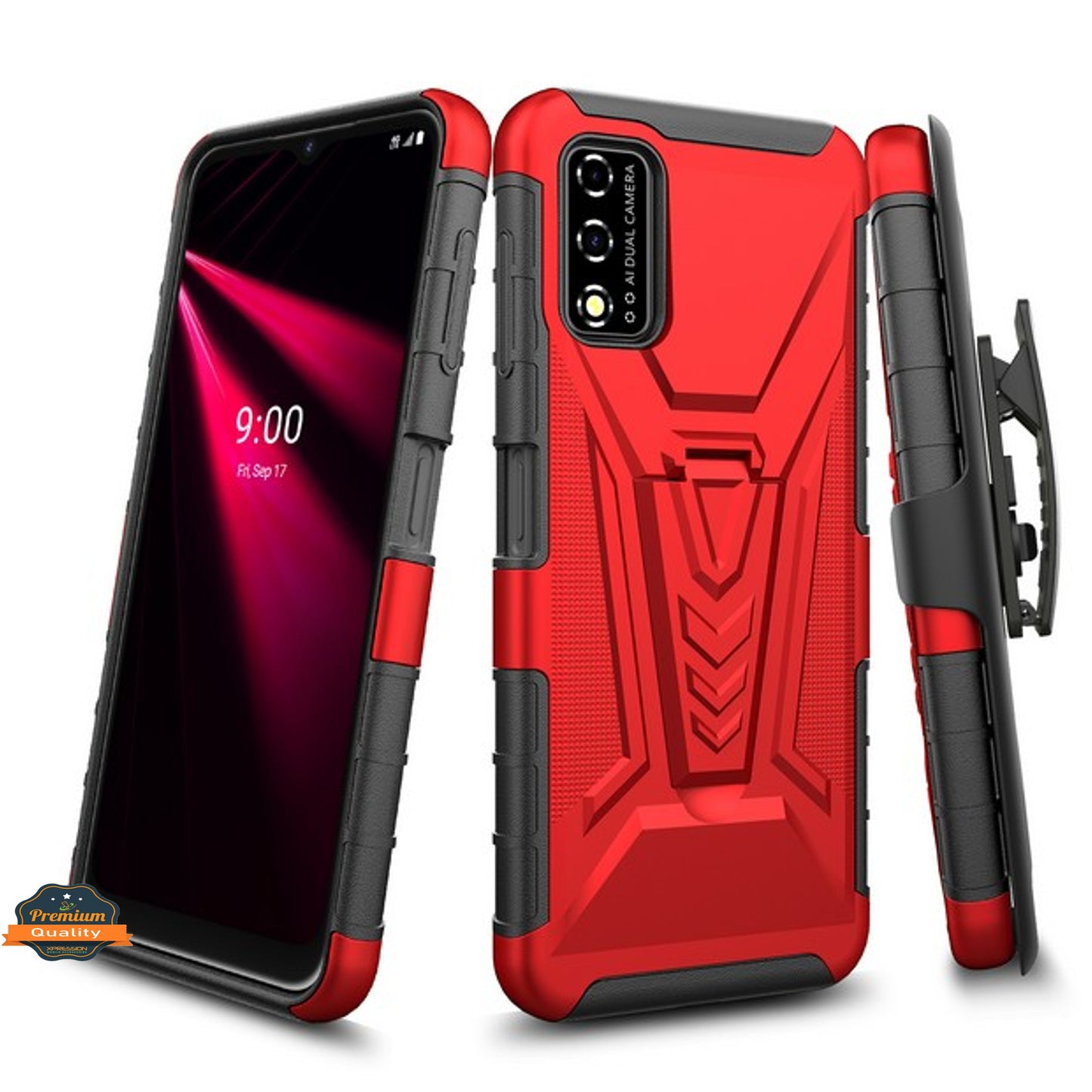 For Samsung Galaxy A33 5G Hybrid Armor Kickstand with Swivel Belt Clip Holster Heavy Duty 3 in 1 Defender Shockproof  Phone Case Cover
