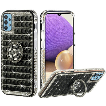 For Apple iPhone 8 Plus/7 Plus/6 6S Plus Luxury 3D Bling Diamonds Rhinestone Jeweled Crystal Hybrid with Ring Stand Holder  Phone Case Cover