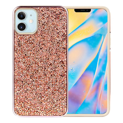 For Apple iPhone 13 Pro Max (6.7") Bling Rhinestone Diamond Shiny Glitter Hybrid Bumper Dual Layer Defender Rugged Shell Hard PC Soft TPU Rubber Protective  Phone Case Cover