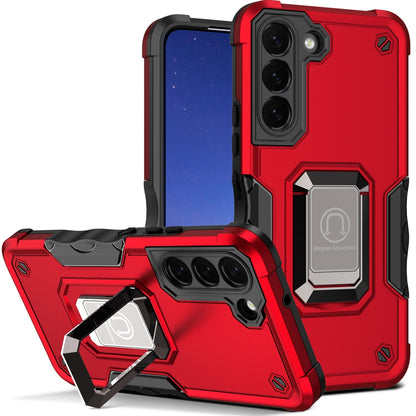 For Samsung Galaxy S22 /Plus + / Ultra Hybrid Hard PC Soft TPU Bumper with Magnetic Ring Stand Holder Military-Grade Drop Protection  Phone Case Cover