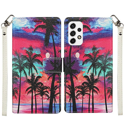 For Samsung Galaxy A02S Wallet Case PU Leather Design Pattern with Credit Card Slot Strap, Stand Magnetic Folio Pouch  Phone Case Cover