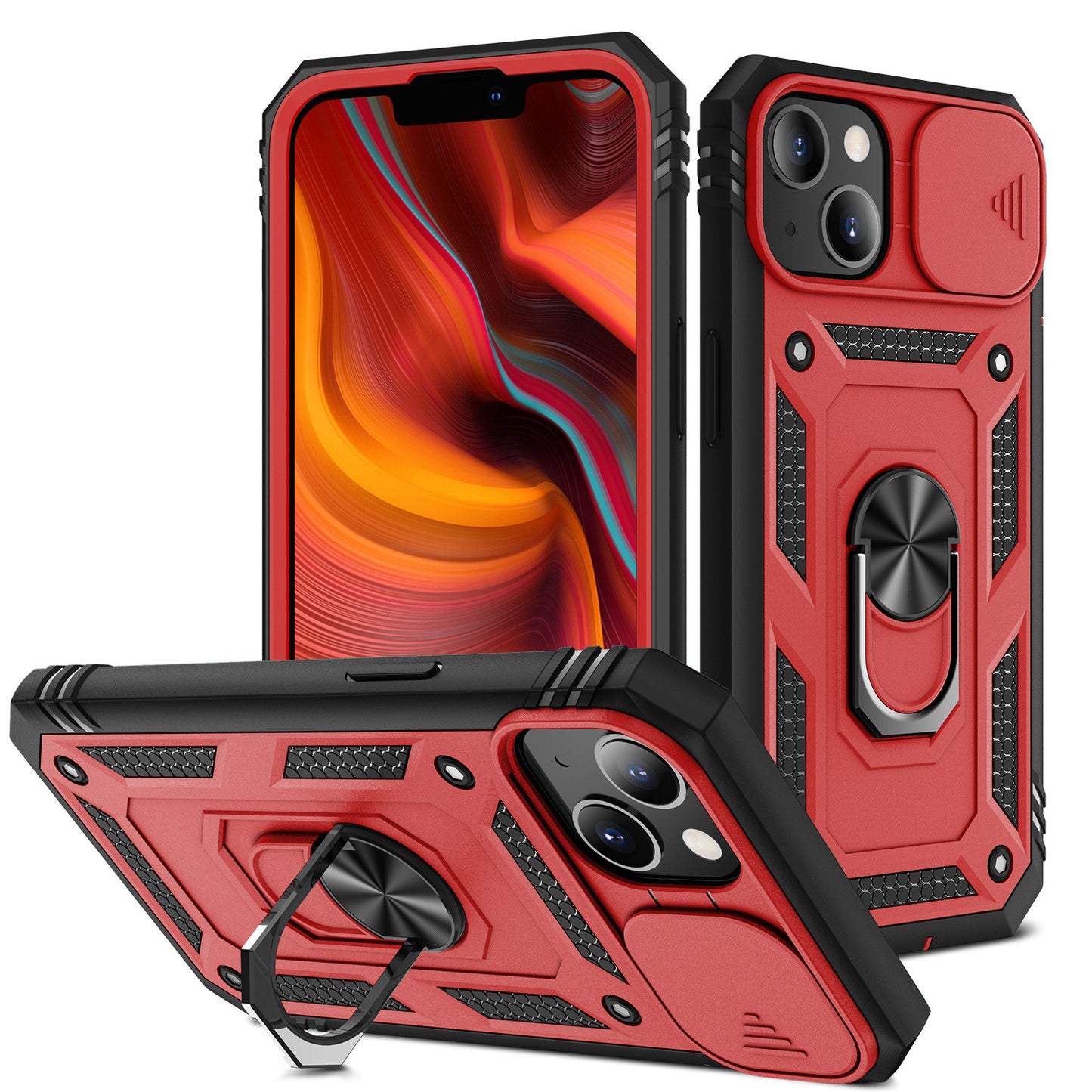 For Apple iPhone 11 (6.1") Hybrid Built-in 360° Rotate Magnetic Ring Stand with Camera Protection Heavy Duty Shockproof  Phone Case Cover