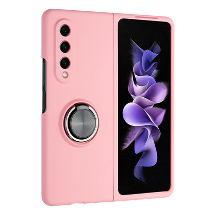 For Samsung Galaxy Z Fold 3 5G Hybrid 360 Degree Rotatable Metal Invisible Ring Stand Holder Fit Magnetic Car Mount Shockproof Slim  Phone Case Cover