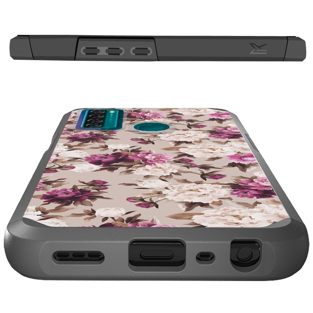 For TCL 20 XE Graphic Design Pattern Hard PC & Soft TPU Silicone Protection 2in1 Hybrid Shockproof Armor Rugged Bumper  Phone Case Cover