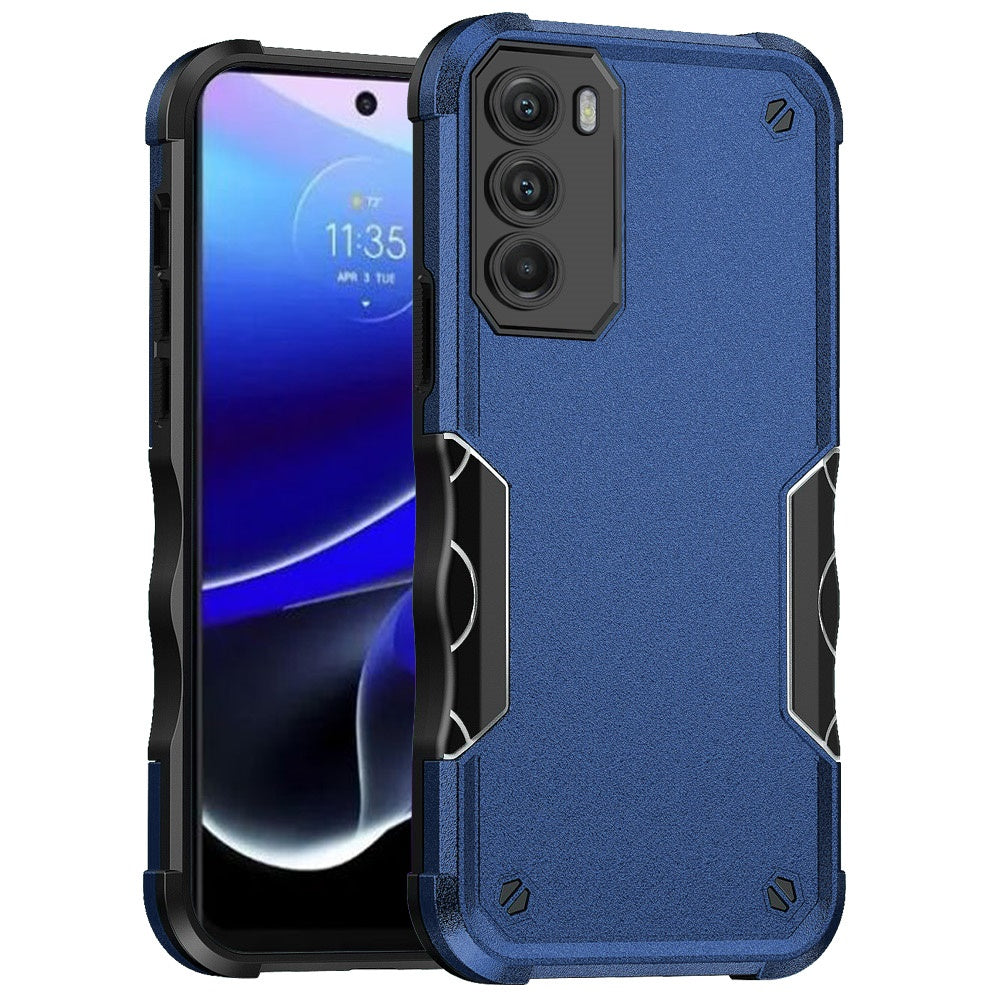 For Apple iPhone 14 Pro (6.1") Slim Tough Shockproof Hybrid Heavy Duty Dual Layer TPU Bumper Rugged Rubber Armor Blue Phone Case Cover