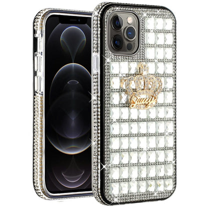 For Apple iPhone SE 2022 /SE 2020/8/7 Fashion Luxury 3D Bling Diamonds Rhinestone Jeweled Ornament Crystal Hybrid Hard  Phone Case Cover