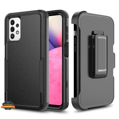 For Apple iPhone 14 Pro Max (6.7") Heavy Duty Rugged Shockproof Protection Hybrid Kickstand with Swivel Belt Clip Holster Black Phone Case Cover