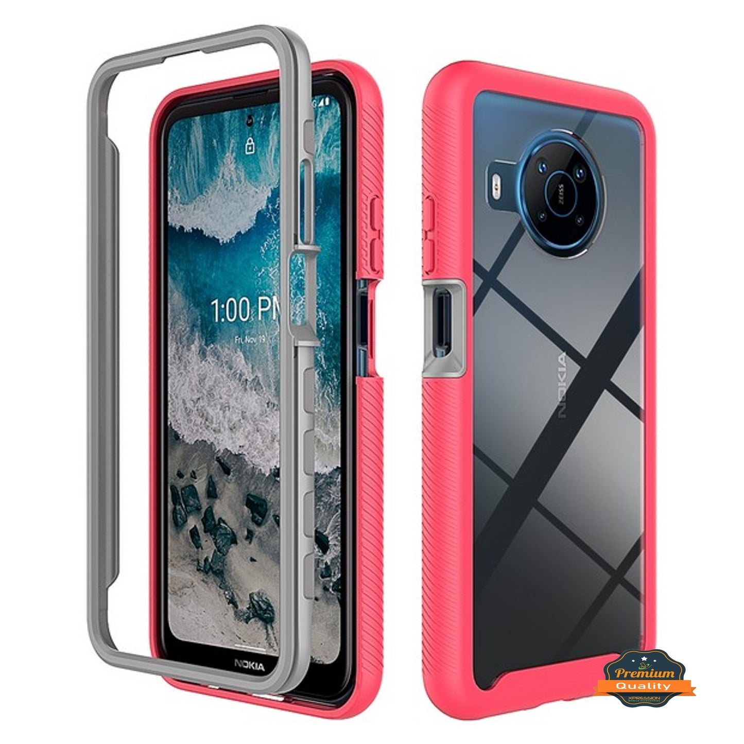 For Nokia X100 Full Body Frame Armor Slim Hybrid Double Layer Hard PC + TPU Transparent Back Rugged Bumper Shockproof  Phone Case Cover