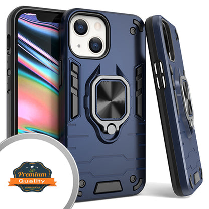 For Apple iPhone 14 (6.1") Military Grade Protection Heavy Duty Armor Shockproof with 360 Ring Kickstand Stand Holder  Phone Case Cover