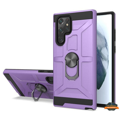 For Samsung Galaxy A32 5G Hybrid Ring Stand [360° Rotatable Ring Holder Magnetic Kickstand] Shockproof Hard Rubber TPU  Phone Case Cover