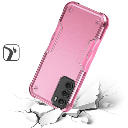 For Apple iPhone 14 Pro (6.1") Tough Shockproof Hybrid Heavy Duty Dual Layer TPU Bumper Rugged Rubber Defend Armor Pink Phone Case Cover