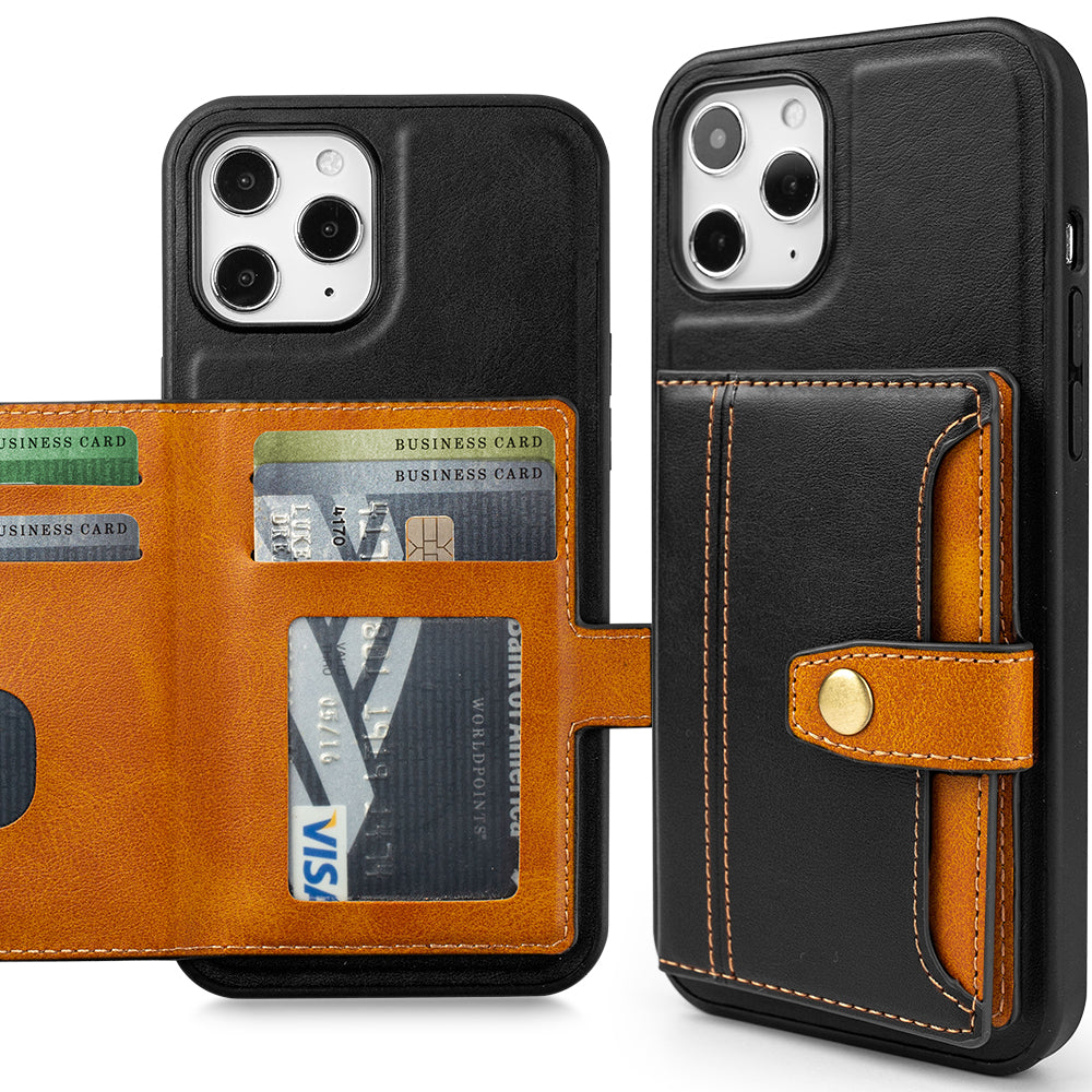 For Apple iPhone 14 /Plus Pro Max Leather Wallet Case Multi Card Slim Hybrid Pouch with 5 Credit Card & ID Slots Stand Flip  Phone Case Cover