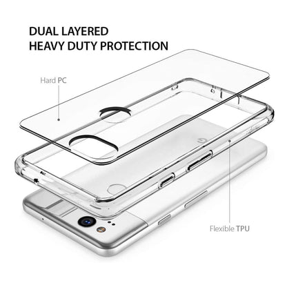 For Samsung Galaxy A03S Slim Body Frame [Shock-Absorption] Hybrid Defender Rubber Silicone Gummy TPU Clear Hard Back  Phone Case Cover