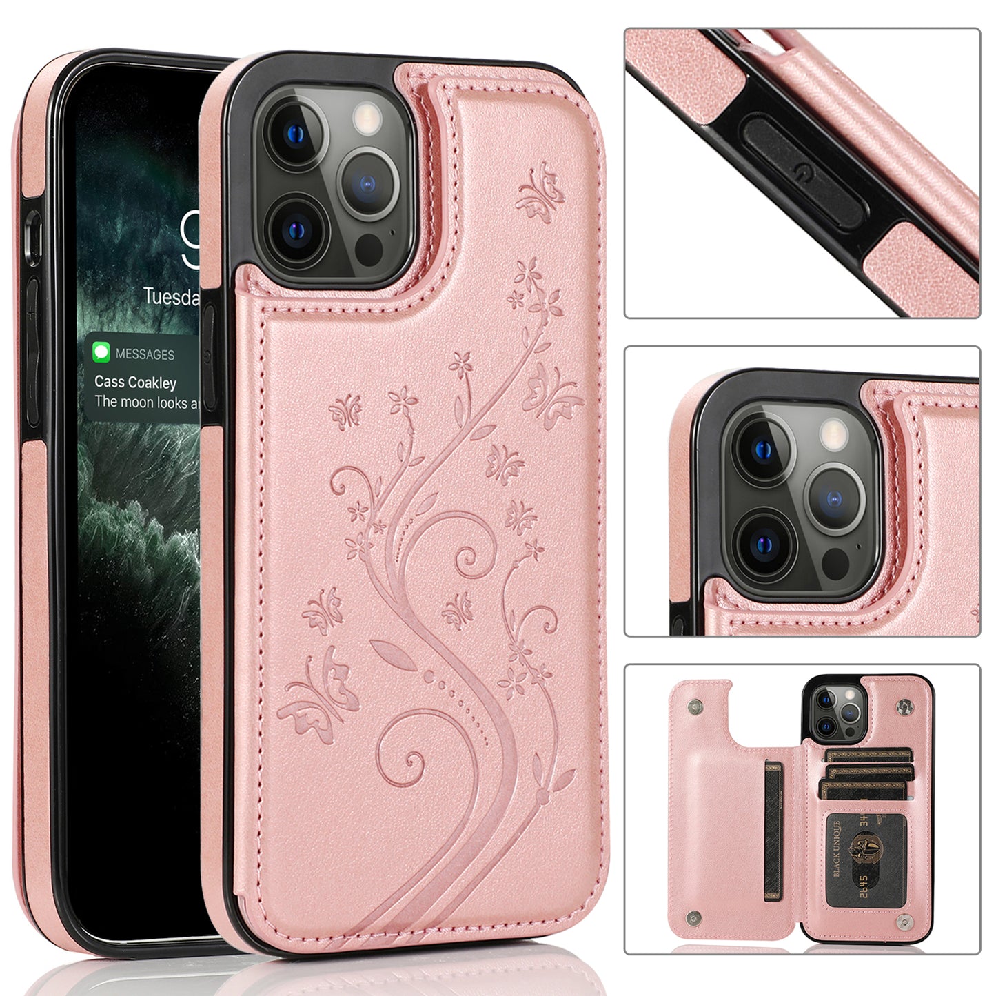 For Apple iPhone 11 Pro Max Wallet PU Leather [Two Magnetic Clasp] [Card Slots] Stand Durable Back Storage Flip  Phone Case Cover