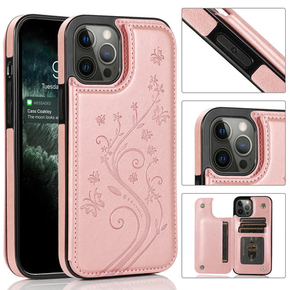 For Apple iPhone 11 Pro Max Wallet PU Leather [Two Magnetic Clasp] [Card Slots] Stand Durable Back Storage Flip  Phone Case Cover