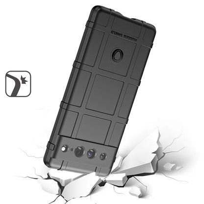 For Google Pixel 7 Pro Rugged Shield Hybrid TPU 3.2mm Thick Rough Armor Tactical Matte Grip Silicone Texture Anti-Drop Black Phone Case Cover