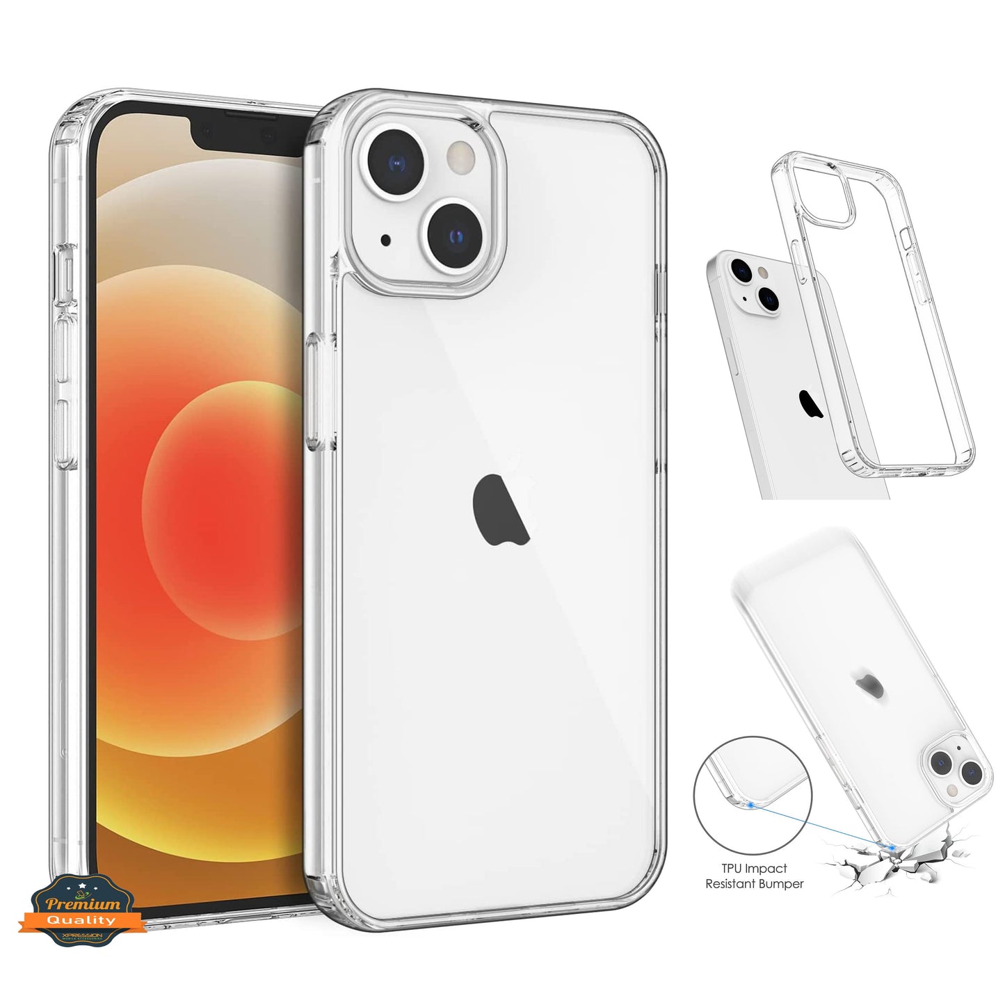 For Samsung Galaxy A32 5G Crystal HD Clear Back Panel + TPU Bumper Frame Hybrid Thin Slim Hard Shockproof Defender Anti-Drop  Phone Case Cover