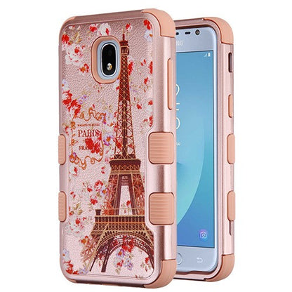 For Samsung Galaxy J3 (2018)/ Galaxy J3 Star/ Galaxy J3 Stylish Hybrid Three Layer Hard PC Shockproof Heavy Duty TPU Anti-Drop Paris in Full Bloom Phone Case Cover