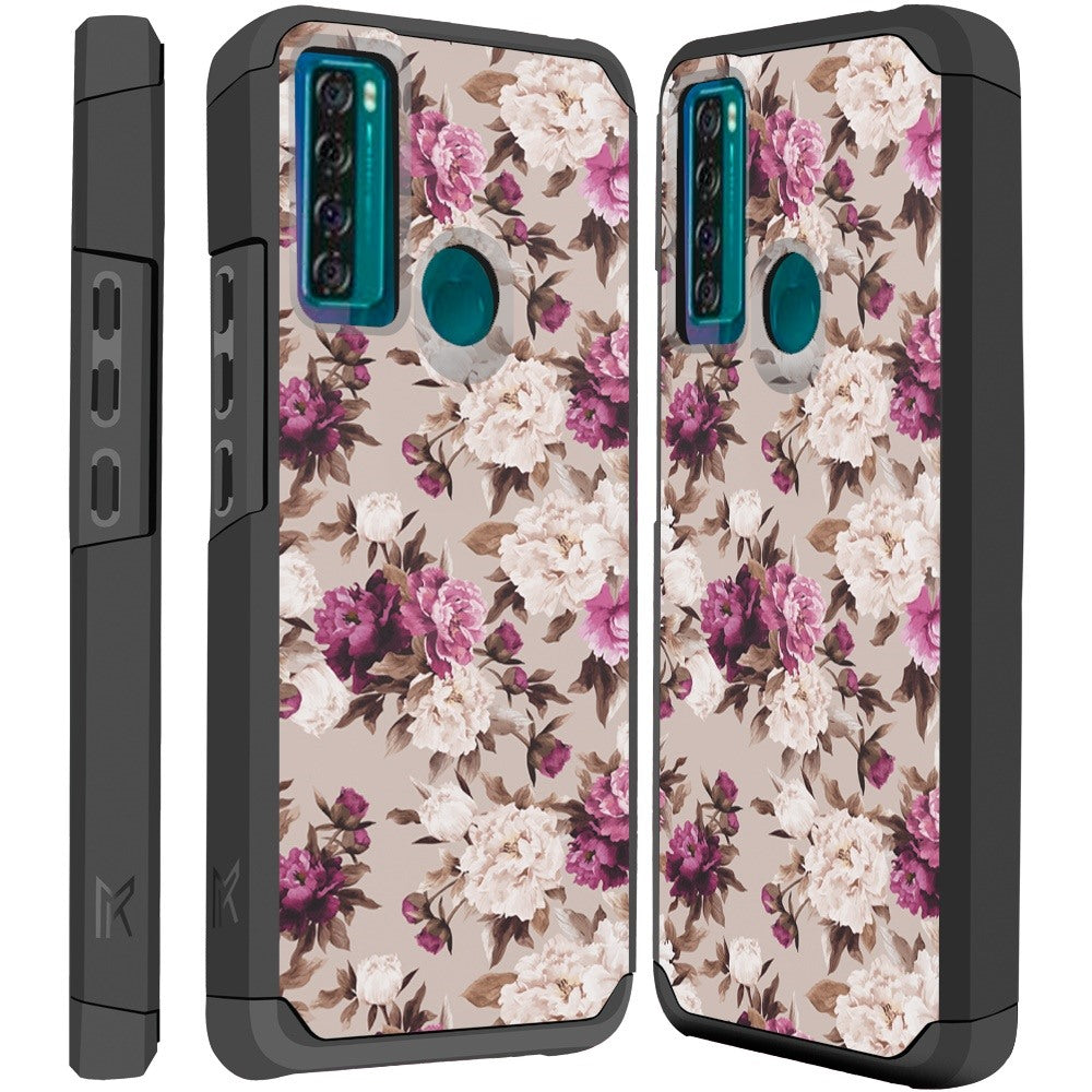 For TCL 20 XE Graphic Design Pattern Hard PC & Soft TPU Silicone Protection 2in1 Hybrid Shockproof Armor Rugged Bumper  Phone Case Cover