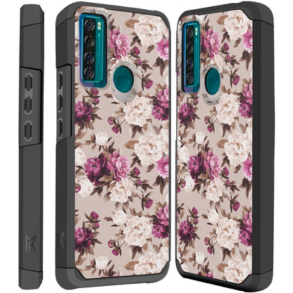 For TCL 20 XE Graphic Design Pattern Hard PC & Soft TPU Silicone Protection 2in1 Hybrid Shockproof Armor Rugged Bumper  Phone Case Cover