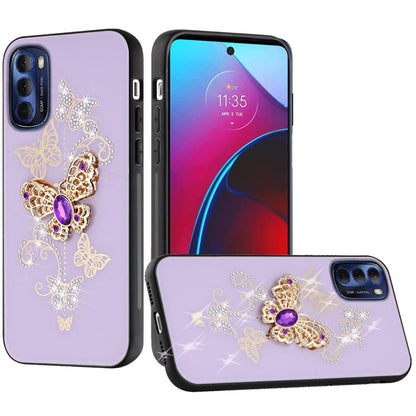 For Motorola Moto G Stylus 2022 4G Diamond Bling Sparkly Glitter Ornaments Engraving Hybrid Ring Stand Fashion  Phone Case Cover