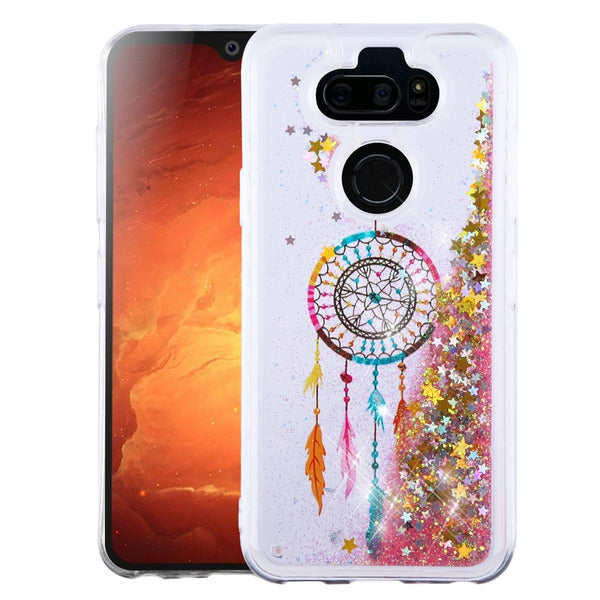 For LG K31 /Aristo 5/Fortune 3/Tribute Monarch /Phoenix 5/Risio 4/K8x Quicksand Liquid Glitter Bling Hybrid Sparkle Protector Skin Dreamcatcher Phone Case Cover