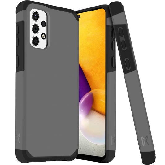 For Samsung Galaxy A23 Slim Corner Protection Shock Absorption Hybrid Dual Layer Hard PC + TPU Rubber Armor Defender Gray Phone Case Cover