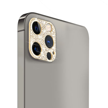 For Apple iPhone 14 Pro Max (6.7") Camera Lens Zinc Alloy With Diamond Bling Lens Protective Camera Decoration Gold Phone Case Cover