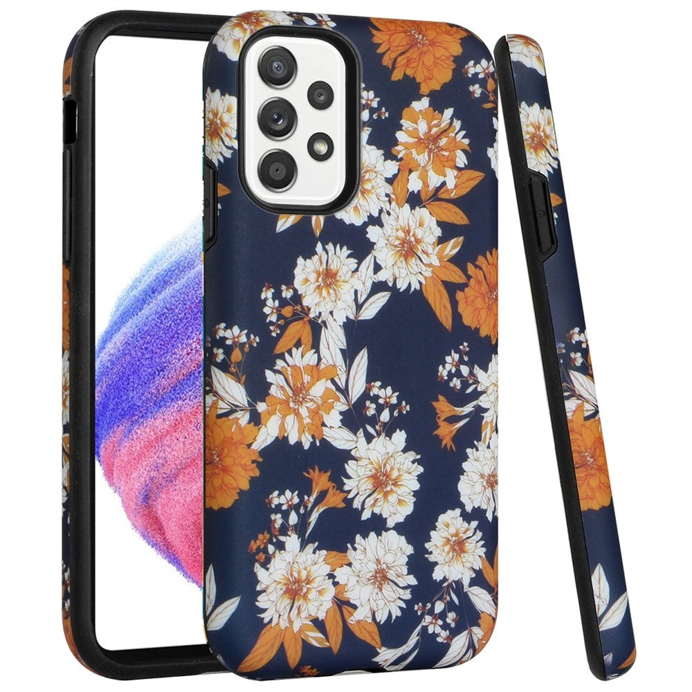 For Samsung Galaxy A53 5G Bliss Floral Stylish Design Hybrid Rubber TPU Hard PC Shockproof Armor Slim Fit  Phone Case Cover
