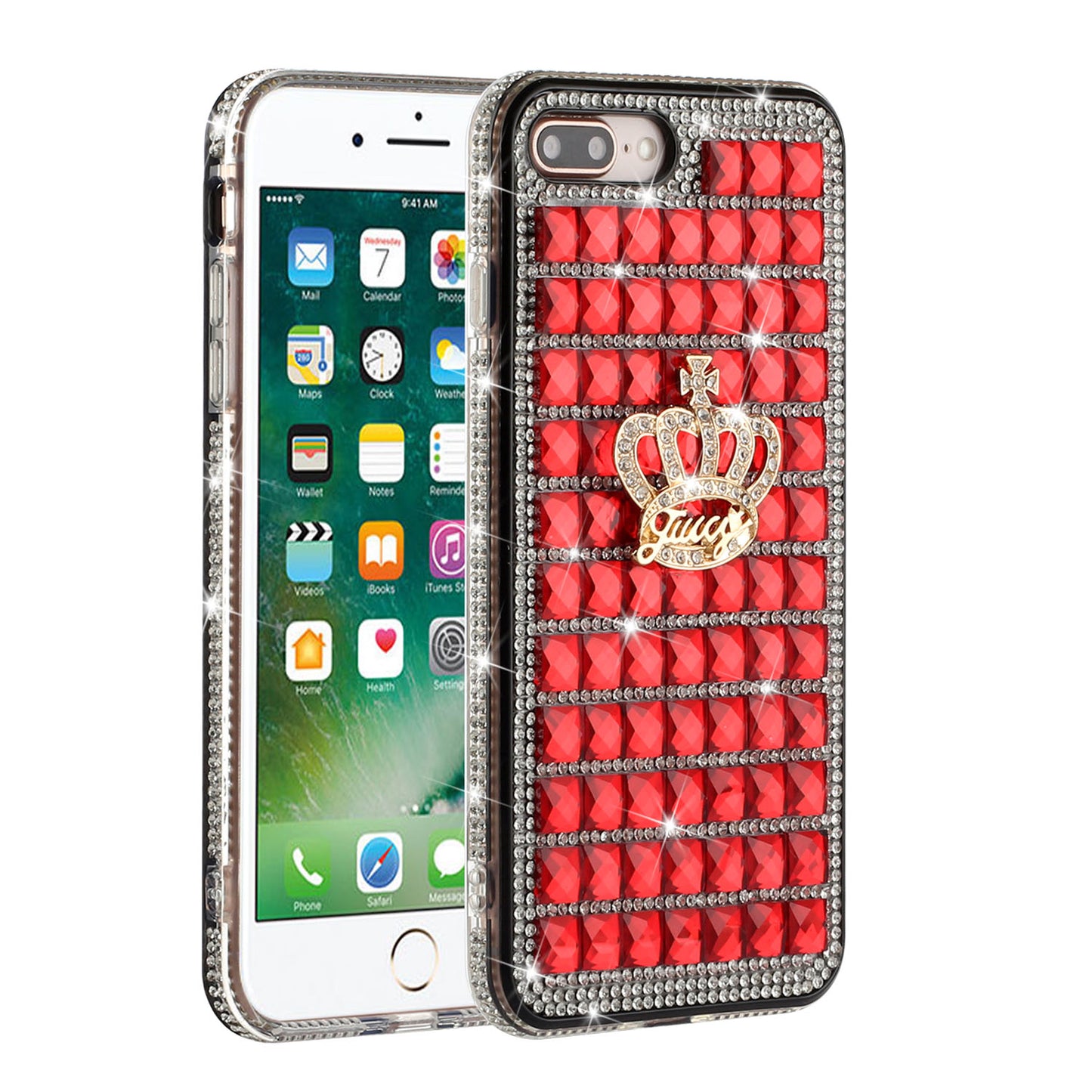 For Apple iPhone 8 Plus/7 Plus/6 Plus/6s Plus Fashion Luxury 3D Bling Diamonds Rhinestone Jeweled Ornament Shiny Crystal  Phone Case Cover
