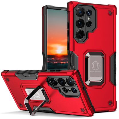 For Samsung Galaxy S22 /Plus + / Ultra Hybrid Hard PC Soft TPU Bumper with Magnetic Ring Stand Holder Military-Grade Drop Protection  Phone Case Cover