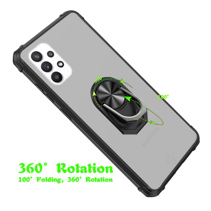 For Samsung Galaxy A33 5G Clear Silicone Shockproof Hybrid Protection Cover Transparent TPU with Magnetic Ring Kickstand  Phone Case Cover
