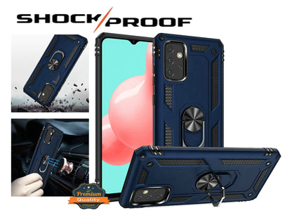 For Samsung A03 Core Hybrid Durable Dual Layer with 360° Rotatable Ring Stand Holder Kickstand Fit Magnetic Car Mount  Phone Case Cover