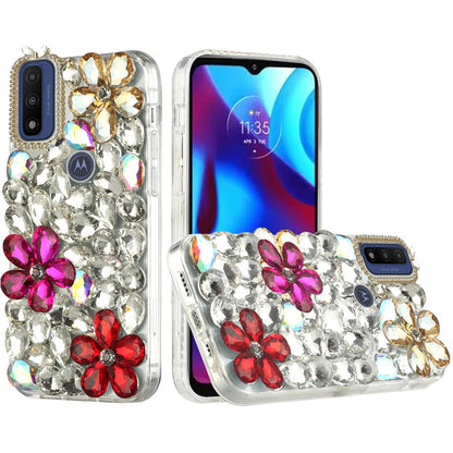 For Motorola Moto G Power 2022 Bling Clear Crystal 3D Full Diamonds Luxury Sparkle Transparent Rhinestone Hybrid Bumper  Phone Case Cover
