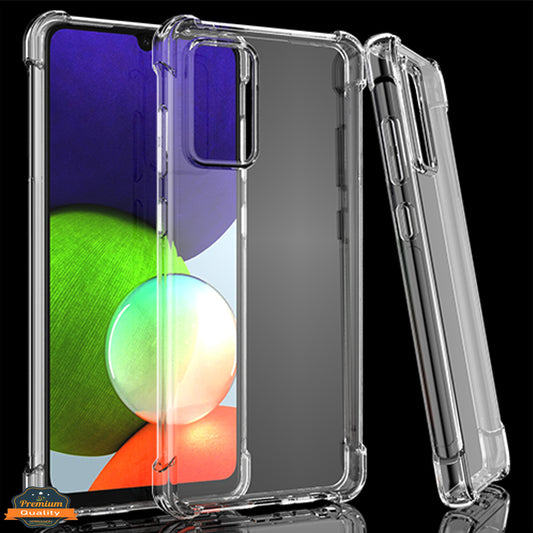 For Samsung Galaxy A13 5G HD Crystal Clear Ultra Hybrid PC+TPU [Four-Corner Protective] Rubber Shockproof Gummy Gel Bumper Transparent Clear Phone Case Cover