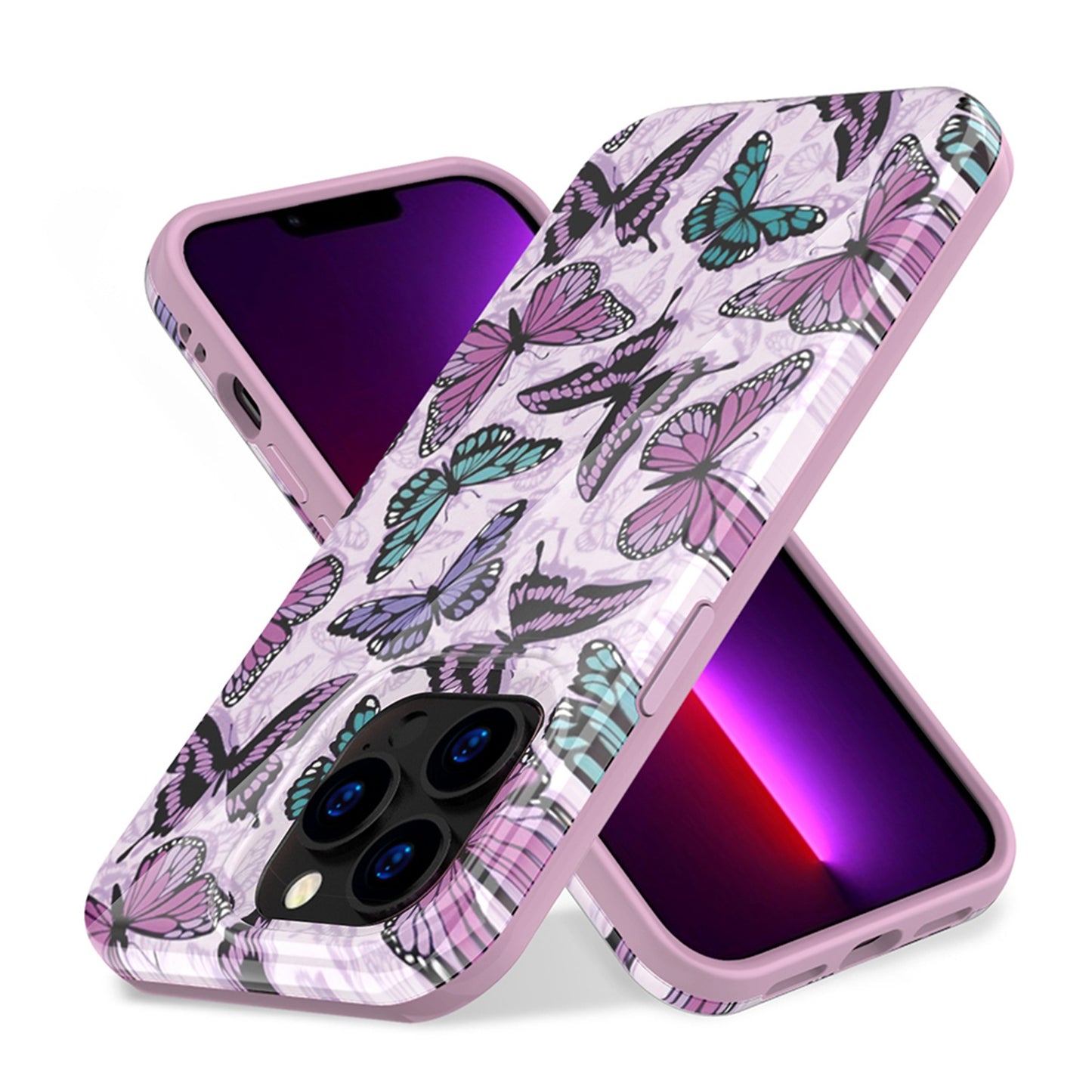 For Apple iPhone 14 /Plus Pro Max Pattern Stylish Fashion Design Hybrid Rubber TPU Hard PC Shockproof Slim  Phone Case Cover