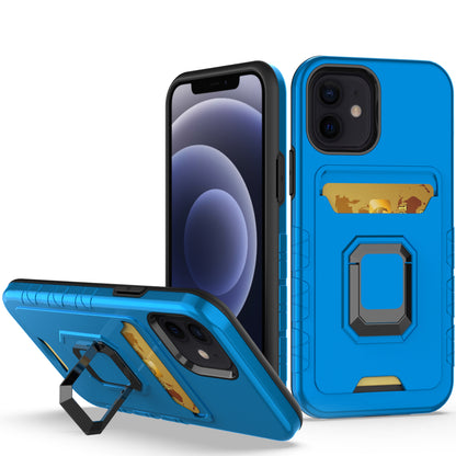 For Apple iPhone 14 Pro (6.1") Wallet Designed Credit Card Holder & Magnetic Stand Kickstand Ring Heavy Duty Hybrid  Phone Case Cover