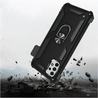 For Samsung Galaxy A23 5G Hybrid Armor with Belt Clip Holster Ring Stand Holder, Military Grade Fit Magnetic Car Mount Black Phone Case Cover