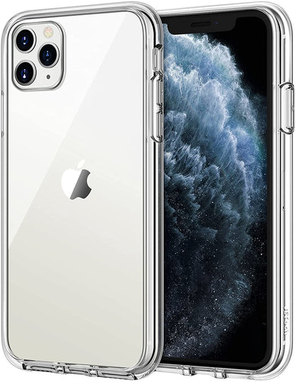 For Apple iPhone 13 (6.1") Transparent Gummy Acrylic TPU Hybrid Cushion Rigid Shock Protection Rubber Bumper Hard Back Clear Phone Case Cover