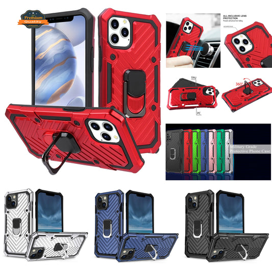 For Apple iPhone 13 Pro Max (6.7") Stand Ring Holder Finger Loop with Magnetic Grip Kickstand Hybrid Shockproof Armor Hard  Phone Case Cover