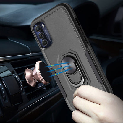 For Motorola Moto G 5G 2022 Hybrid Rugged Hard Drop-Proof 3 Layer Protection Military Grade Armor with Metal Ring Stand  Phone Case Cover