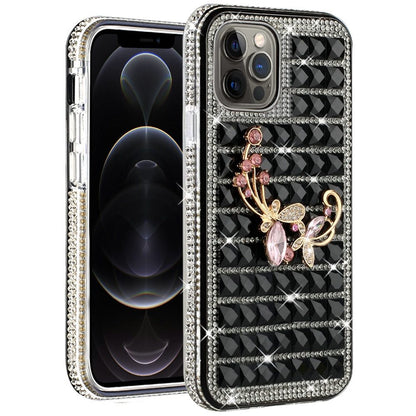 For Apple iPhone SE 2022 /SE 2020/8/7 Fashion Luxury 3D Bling Diamonds Rhinestone Jeweled Ornament Crystal Hybrid Hard  Phone Case Cover