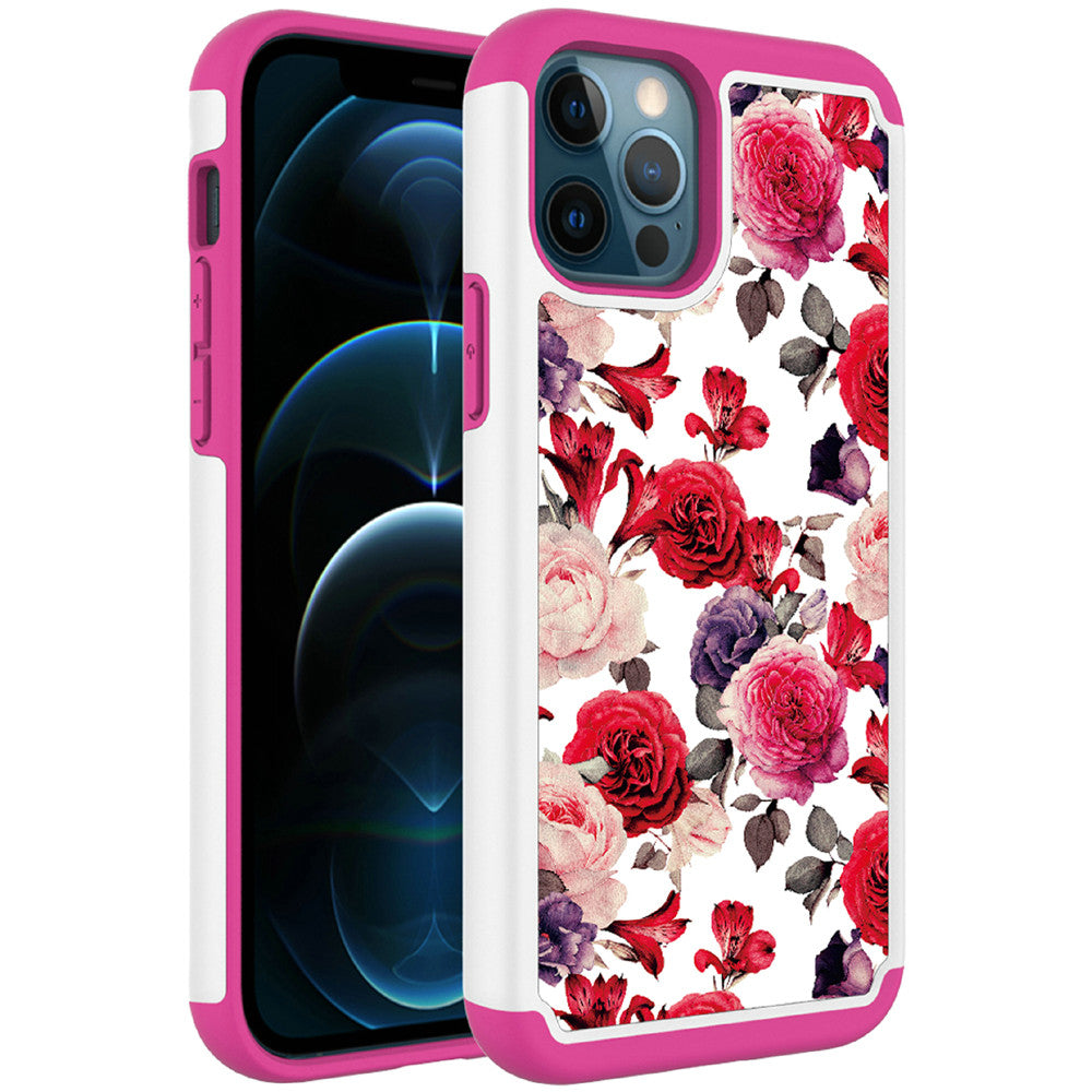 For Apple iPhone 13 Pro Max (6.7") Beautiful Design Tuff Hybrid Heavy Duty Sturdy Shockproof Full Body Soft TPU Hard Protective  Phone Case Cover