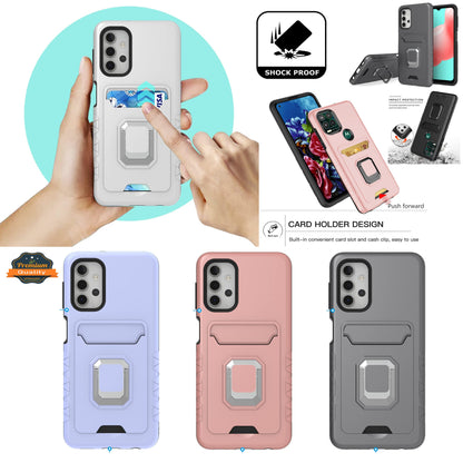 For Apple iPhone 14 Plus /Pro Max Wallet Credit Card Slot Holder with Ring Kickstand Magnetic Shockproof 2in1 Hybrid  Phone Case Cover